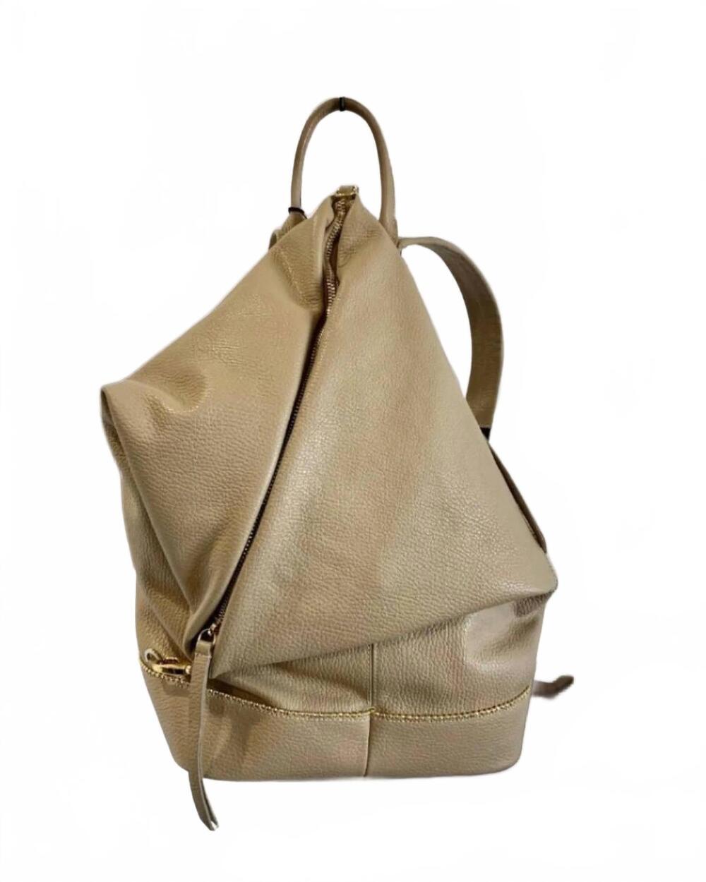 NEW BERGE women's samy leather backpack in beige